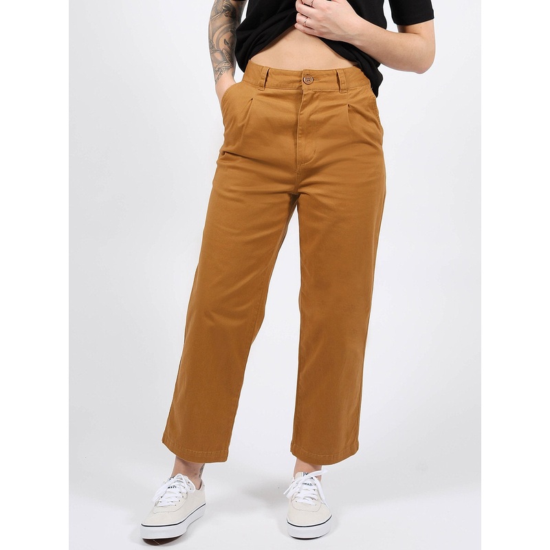 Olsen High Rise Straight Ankle Fit Chino Pants 24 BRONCO BROWN (RBO)