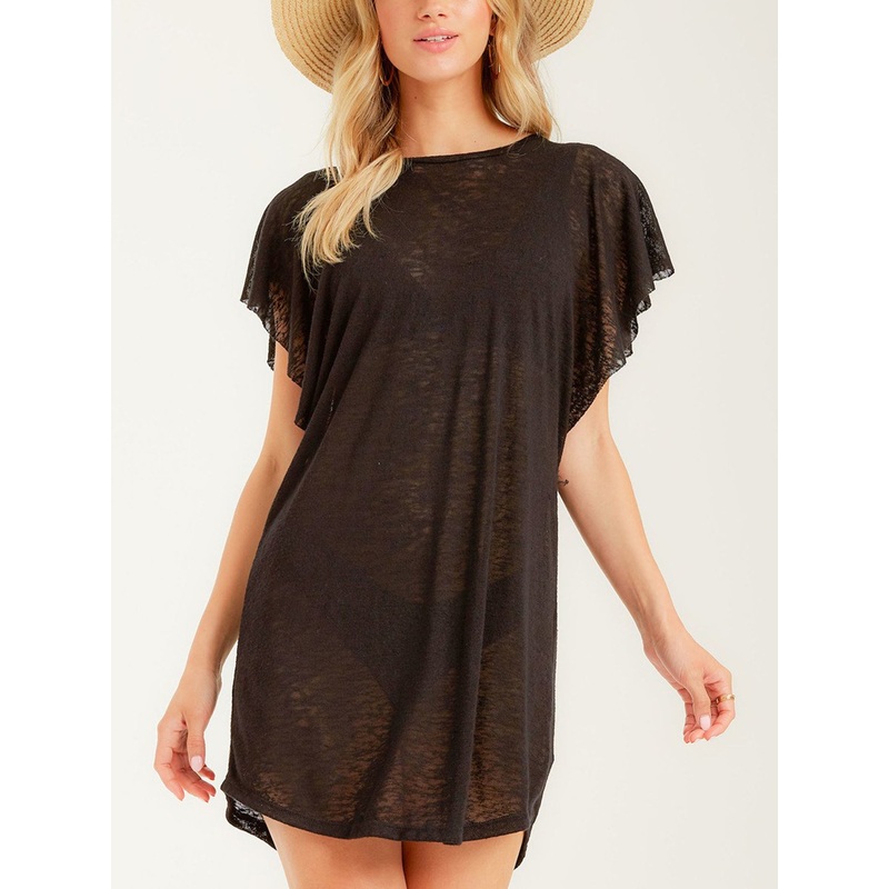 Out For Waves Cover-Up Dress XS BLACK PEBBLE (BPB)