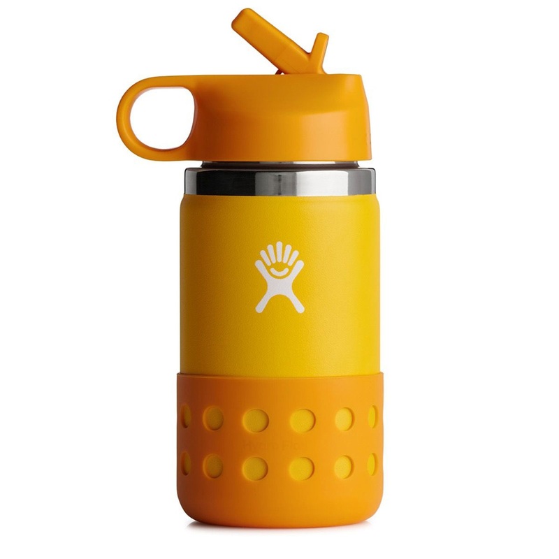 12oz Canary Kids Wide Mouth with Straw Lid & Boot Bottle (Kids) 12OZ CANARY