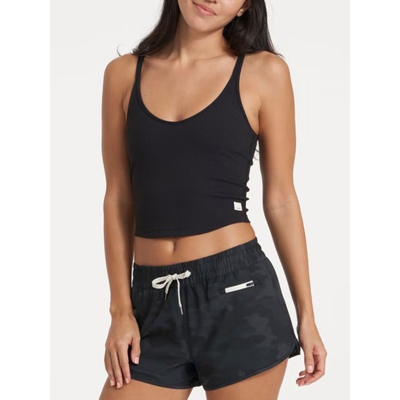 Rib Crop Tank Top XS BLACK (BLK)