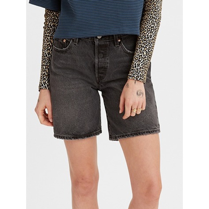 501 90’s Black Worn In Shorts 25 BLACK WORN IN (0007)