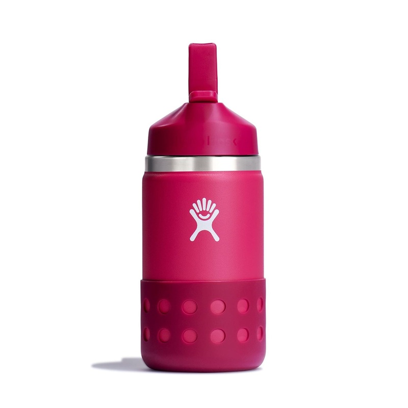 12oz Wide With Straw Lid And Boot Peony Bottle (Kids) 12OZ PEONY