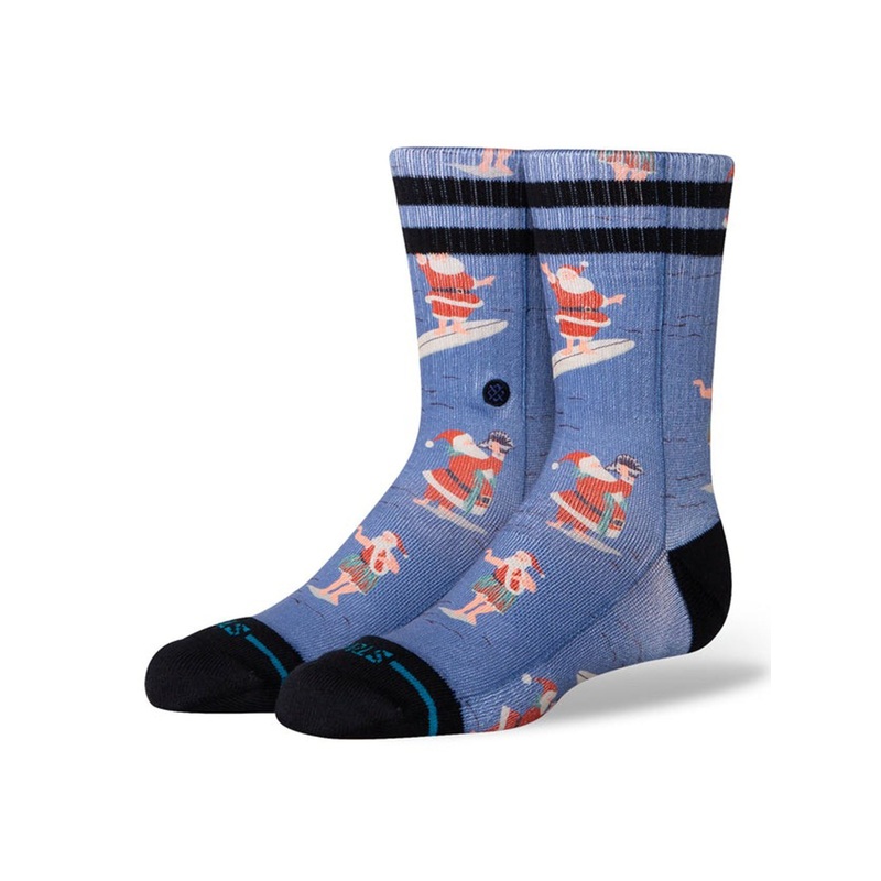 Surfing Santa Socks (Kids) LRG BLUE (BLU)