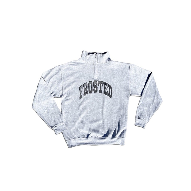 Varsity Logo 1/4 Zip Sweater SM CHARCOAL HEATHER