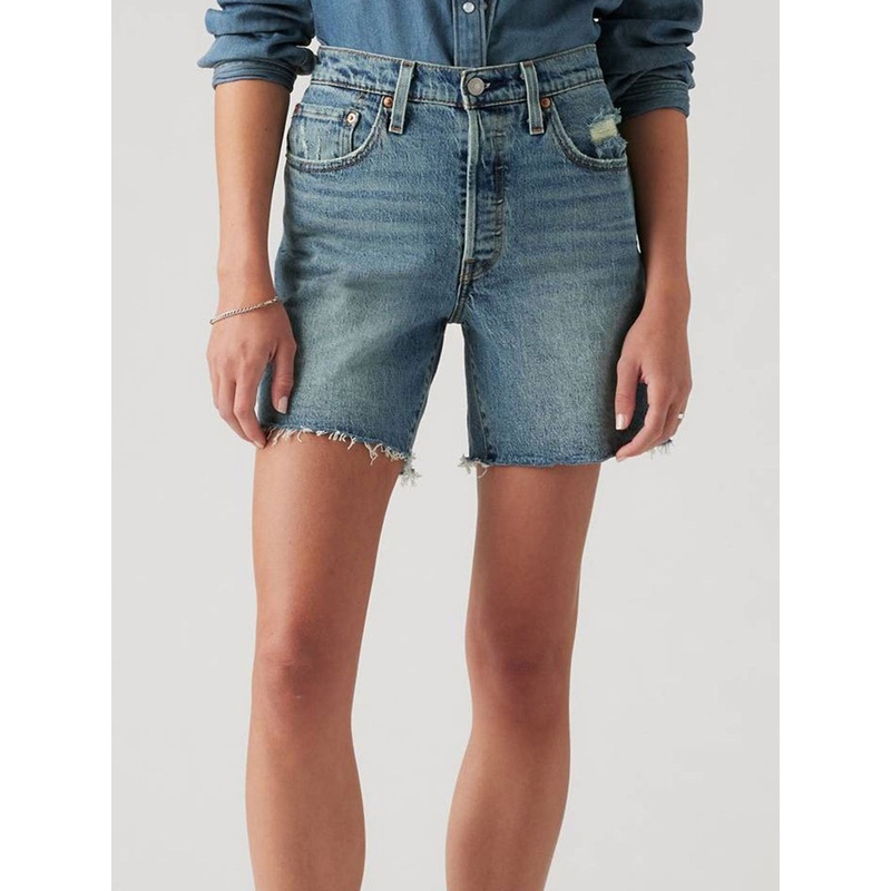 501 Mid Thigh Ticked And United Shorts 24 TICKED AND UNTIED (0074)