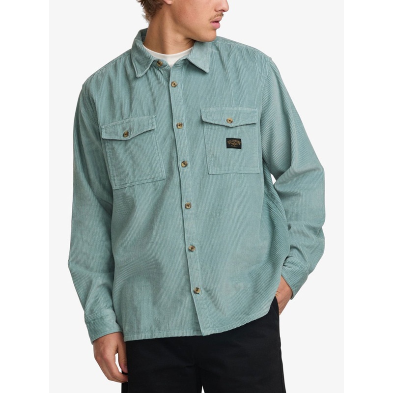 Bong Days Long Sleeve Buttondown Shirt MED WASHED BLUE (WBL)