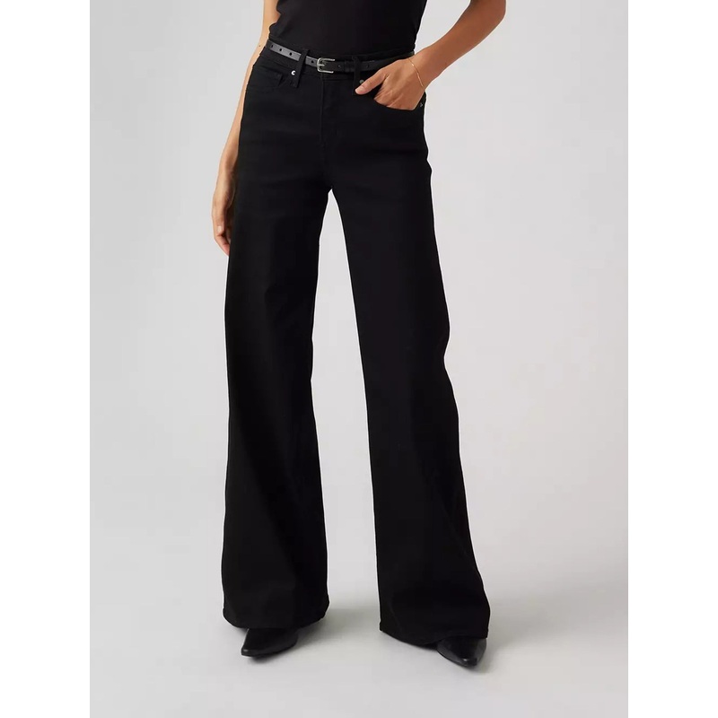 318 Wide Leg Black Jeans 25X30 SOFT BLACK (0005)