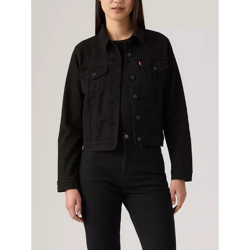Original Trucker Black & Black Jacket SM BLACK AND BLACK (0038)