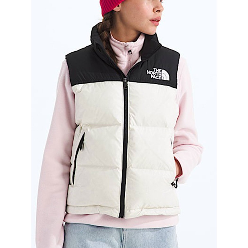 1996 Retro Nuptse Vest (Kids 7-14) MED WHITE DUNE (QLI)