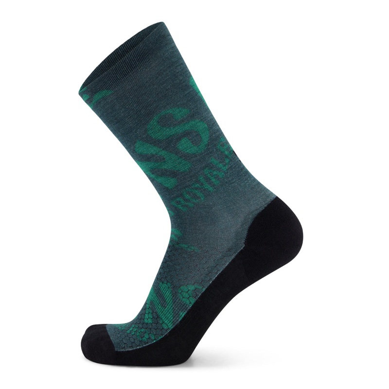 Mons Royale Atlas Crew Sock Digital Blue Trippy M