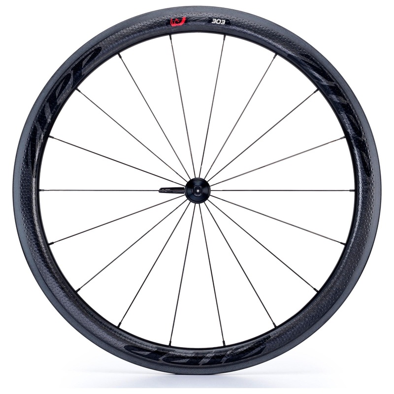 15′ Zipp 303 Firecrest Tubular Front 18 spokes Black Decal